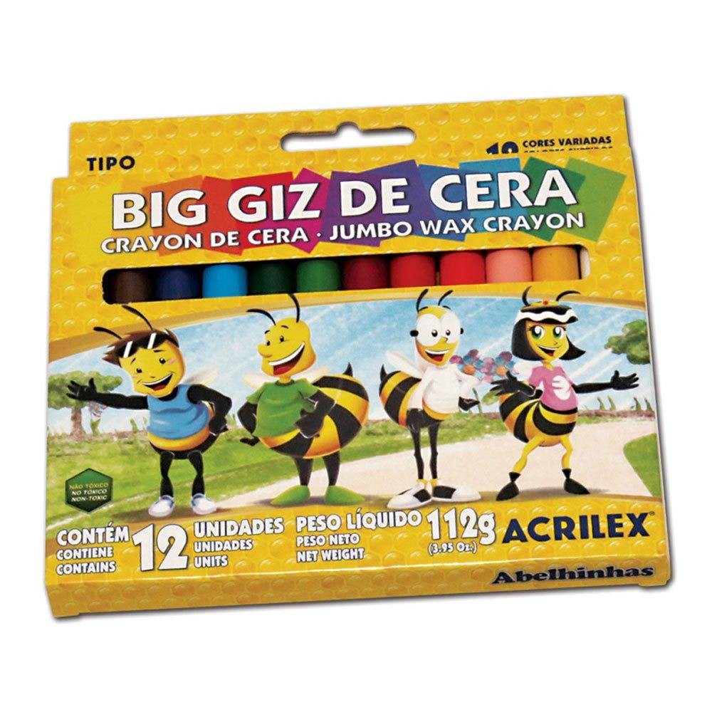 GIZ DE CERA BIG 12 CORES ACRILEX