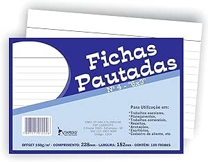FICHA PAUTADA 6X9 (228X153MM) N4-100 TAMOIO