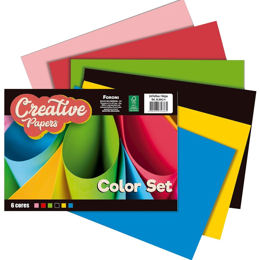 Papel Criative Paper A4 24f 120g Colorset Livraria E Papelaria 5683